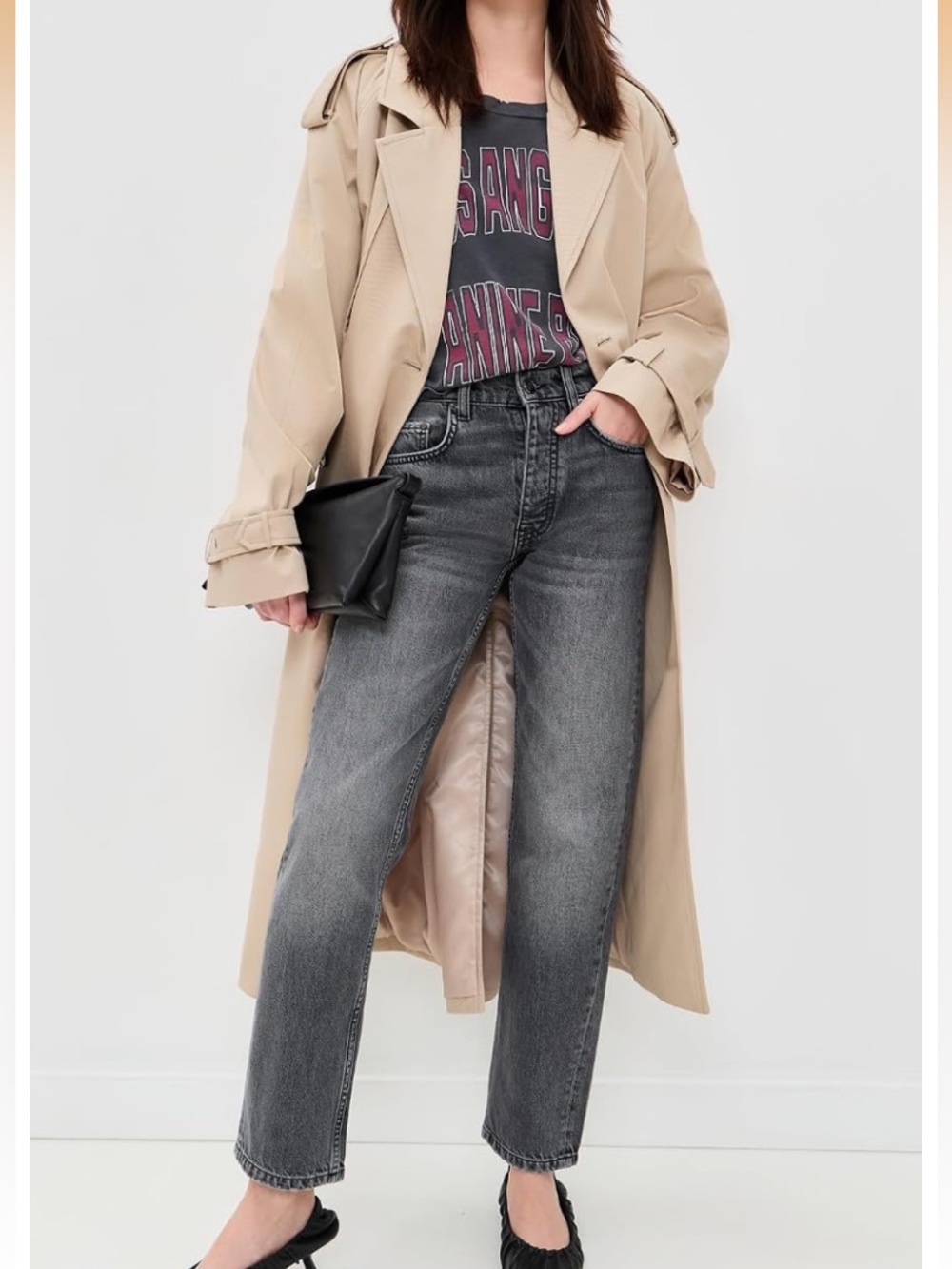 Anine Bing Washed Black Straight-Leg Jeans Brand new with tags